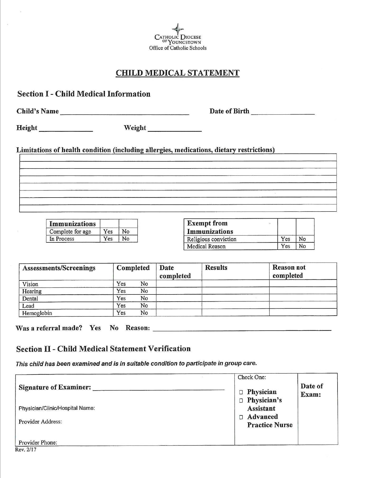 CHILDMED Form